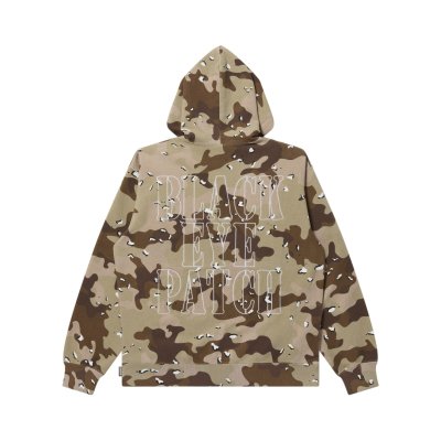 画像2: BLACK EYE PATCH (STENCIL LOGO EMBROIDERED ZIP HOODIE) D.CAMO