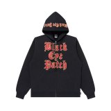BLACK EYE PATCH (STACKED OE LOGO ZIP HOODIE) BLACK