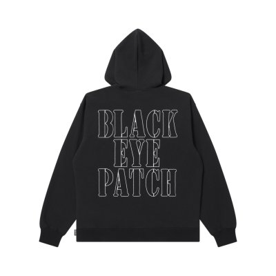 画像2: BLACK EYE PATCH (STENCIL LOGO EMBROIDERED ZIP HOODIE) BLACK