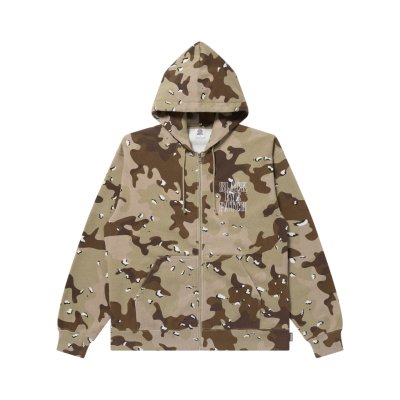 画像1: BLACK EYE PATCH (STENCIL LOGO EMBROIDERED ZIP HOODIE) D.CAMO