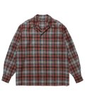 WACKO MARIA (PENDLETON / WOOL OMBRE CHECK OPEN COLLAR SHIRT L/S TYPE-2) GRAY-ORANGE