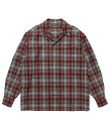 WACKO MARIA (PENDLETON / WOOL OMBRE CHECK OPEN COLLAR SHIRT L/S TYPE-2) GRAY-ORANGE