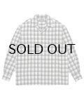 WACKO MARIA (PENDLETON / WOOL OMBRE CHECK OPEN COLLAR SHIRT L/S TYPE-1) WHT-BLK