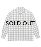 WACKO MARIA (PENDLETON / WOOL OMBRE CHECK OPEN COLLAR SHIRT L/S TYPE-1) WHT-BLK