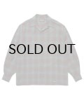 WACKO MARIA (PENDLETON / WOOL OMBRE CHECK OPEN COLLAR SHIRT L/S TYPE-3) BROWN-BLUE