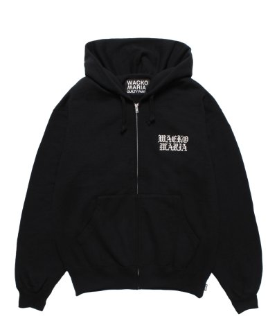 画像1: WACKO MARIA (HEAVY WEIGHT FULL ZIP HOODED SWEAT SHIRT TYPE-2) BLACK