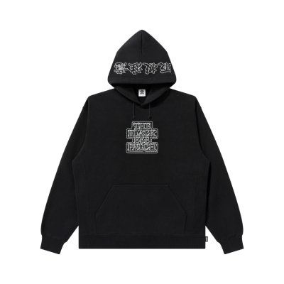 画像1: BLACK EYE PATCH (STITCH PRINTED OG LABEL HOODIE) BLACK