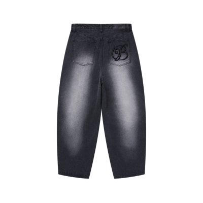 画像1: BLACK EYE PATCH (B EMBLEM EXTRA BAGGY JEANS) BLACK