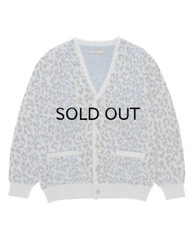 画像1: WACKO MARIA (LEOPARD MOHAIR CARDIGAN) GRAY