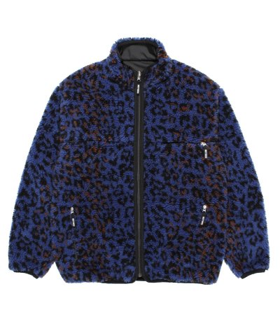 画像1: WACKO MARIA (REVERSIBLE LEOPARD BOA JACKET) BLUE