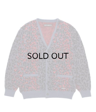 画像1: WACKO MARIA (LEOPARD MOHAIR CARDIGAN) NAVY