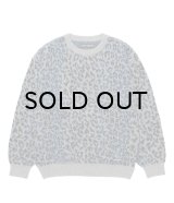 WACKO MARIA (LEOPARD MOHAIR CREW NECK SWEATER) GRAY