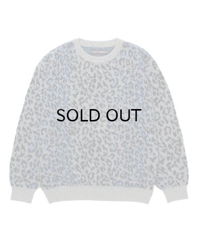 画像1: WACKO MARIA (LEOPARD MOHAIR CREW NECK SWEATER) GRAY