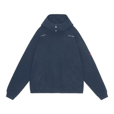 画像1: C.E (NECK SNAP DBL KNIT HOODY) NAVY