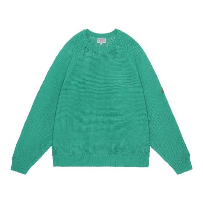 画像1: C.E (RAGLAN SLEEVE COTTON KNIT) GREEN