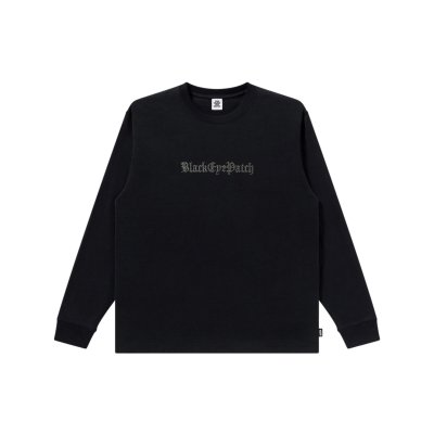 画像1: BLACK EYE PATCH (RHINESTONED OE LOGO L/S TEE) BLACK