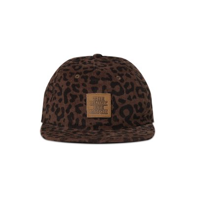 画像1: BLACK EYE PATCH (LEOPARD PATTERNED OG LABEL CORDUROY CAP) BROWN