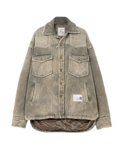 画像1: Maison MIHARA YASUHIRO (Distressed Corduroy Puffer Shirt) KHAKI