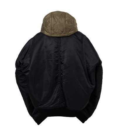 画像2: Maison MIHARA YASUHIRO (Extended Placket Hood Flight Jacket) BLACK