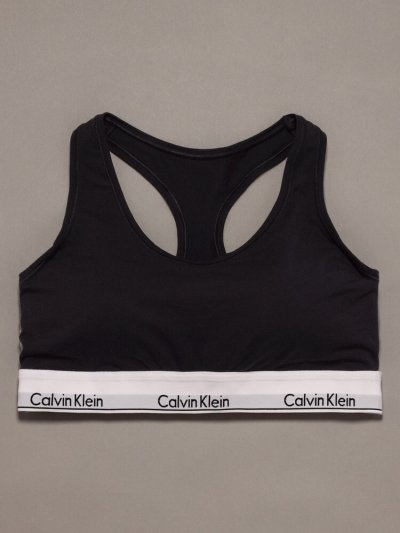 画像1: Calvin Klein (Icon Cotton Modal ライトリーラインド ブラレット) BLACK