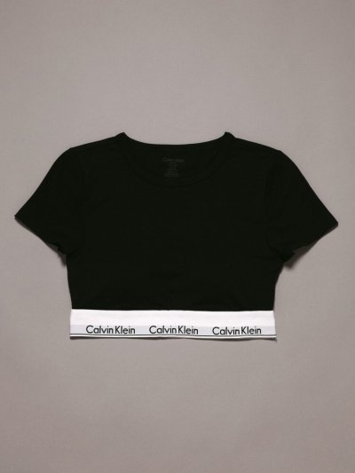 画像1: Calvin Klein (Icon Cotton Modal Tシャツブラレット) BLACK