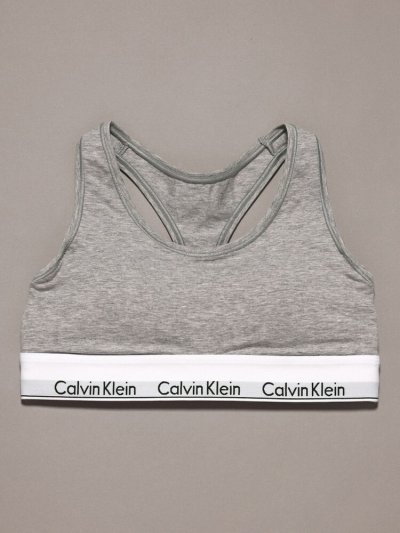 画像1: Calvin Klein (Icon Cotton Modal ライトリーラインド ブラレット) GRAY