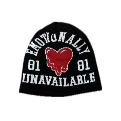 画像1: EMOTIONALLY UNAVAILABLE (EU LOGO BEANIE) BLACK