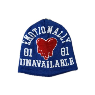 画像1: EMOTIONALLY UNAVAILABLE (EU LOGO BEANIE) BLUE