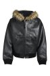 画像1: BREATH (FAUX LEATHER FUR HOODED JACKET) BLACK (1)