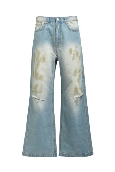 画像1: BREATH (COATING DAMAGE DENIM PANTS) INDIGO