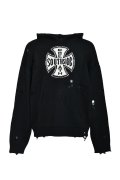 BREATH (SOUTHSIDE CROSS DAMAGE MOHAIR HOODIE) BLACK