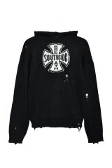BREATH (SOUTHSIDE CROSS DAMAGE MOHAIR HOODIE) BLACK