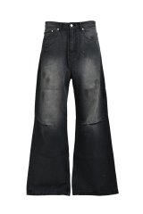 BREATH (COATING DAMAGE DENIM PANTS) BLACK