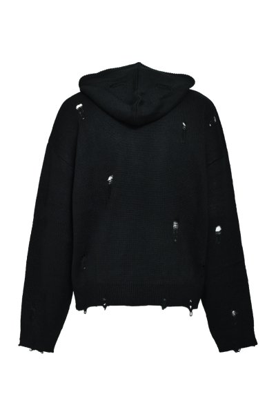 画像2: BREATH (SOUTHSIDE CROSS DAMAGE MOHAIR HOODIE) BLACK
