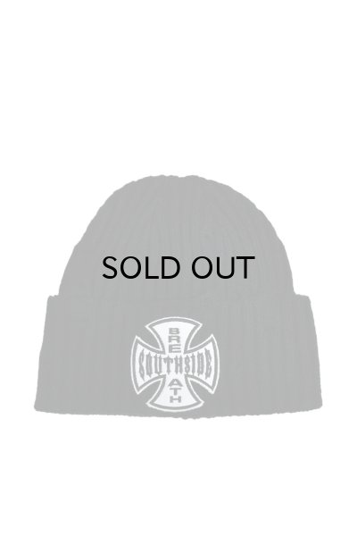 画像1: BREATH (SOUTHSIDE CROSS DAMAGE RIB BEANIE) BLACK
