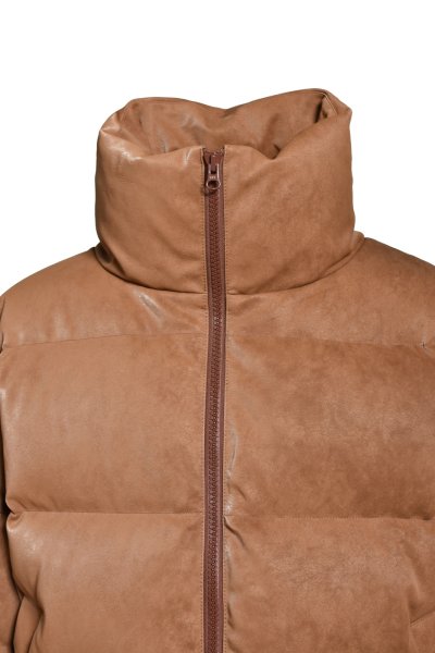 画像3: BREATH (FAUX LEATHER SHRINK DOWN JACKET) BROWN
