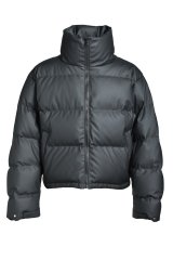 BREATH (FAUX LEATHER MATTE DOWN JACKET) BLACK
