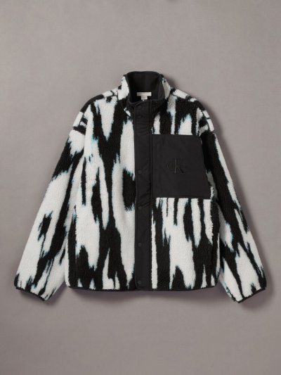 画像1: Calvin Klein (ジャカードシェルパジャケット) BLACK