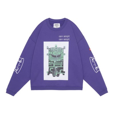 画像1: C.E (SCMCTY LOOSE CREW NECK) PURPLE