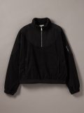 Calvin Klein (ミックスフリースジップアッププルオーバー) BLACK