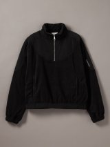 Calvin Klein (ミックスフリースジップアッププルオーバー) BLACK