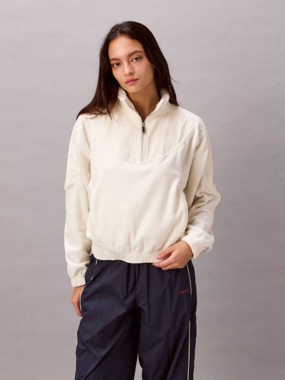 画像3: Calvin Klein (ミックスフリースジップアッププルオーバー) IVORY