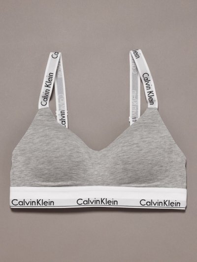 画像1: Calvin Klein (Icon Cotton ライトリーラインド ブラレット) GRAY