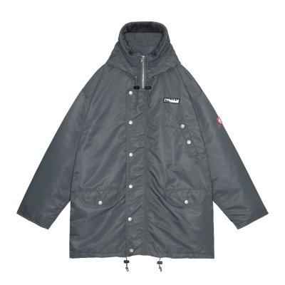 画像1: C.E (SYNTH FUR HOOD ZIP COAT) GREY