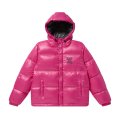BLACK EYE PATCH (STENCIL LOGO HOODED DOWN JACKET) PINK