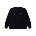 BLACK EYE PATCH (OG LABEL WAFFLE KNITTED CREW) BLACK