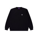 BLACK EYE PATCH (OG LABEL WAFFLE KNITTED CREW) BLACK