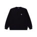 画像1: BLACK EYE PATCH (OG LABEL WAFFLE KNITTED CREW) BLACK (1)