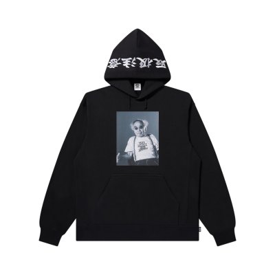 画像1: BLACK EYE PATCH (NOBUYOSHI ARAKI PORTRAIT HOODIE) BLACK