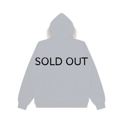 画像2: BLACK EYE PATCH (FAUX FUR HOODED HWC ZIP HOODIE) NAVY